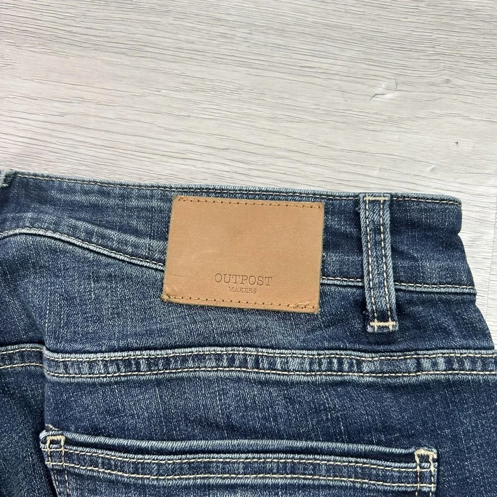 Outpost Makers Slim Straight Jeans Mens 34x30 Blue Stretch Denim Medium Wash